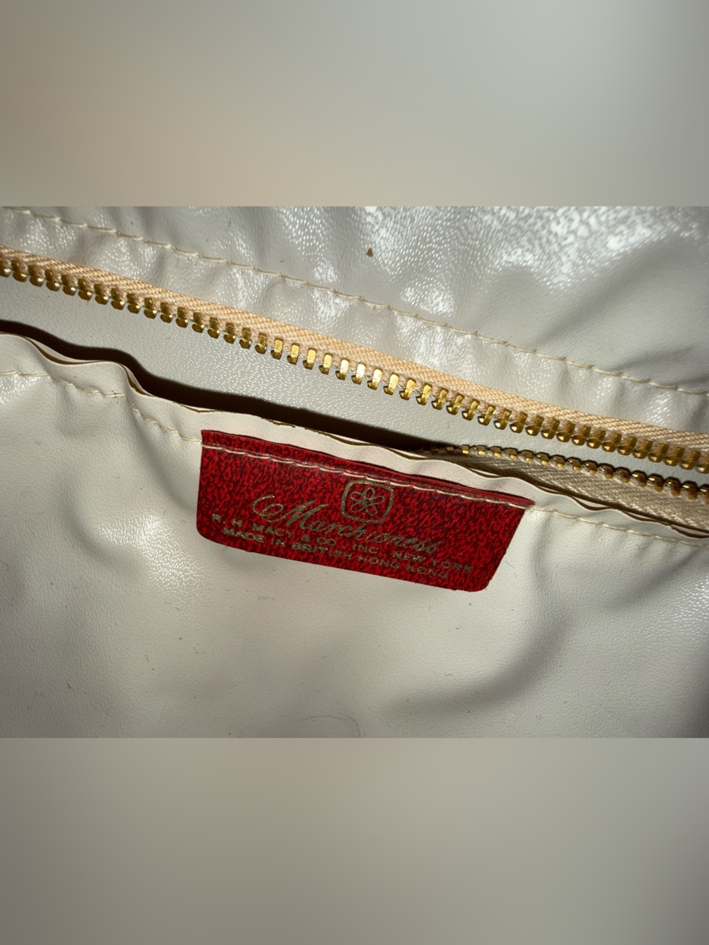 1960s Woven Two-Tone Brown & White Handbag - Picture 6 of 7